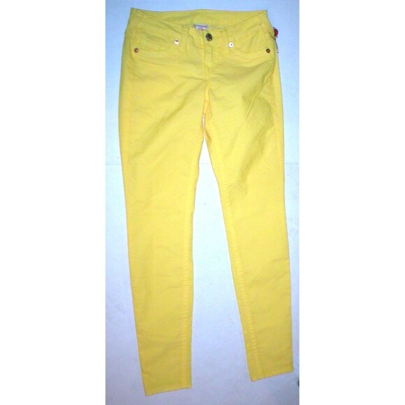 New Womens True Religion Brand Jeans 24 Bright Yellow Skinny Pants Shannon Cords - Picture 3 of 7
